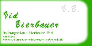 vid bierbauer business card